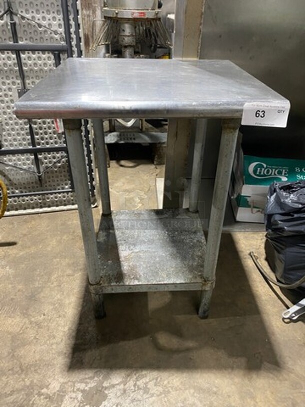 Solid Stainless Steel Work Top/ Prep Table! With Storage Space Underneath! On Legs!