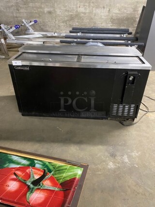 Continental Commercial Under The Counter Beer Bottle Cooler! With 2 Stainless Steel Sliding Top Doors! Model: CBC64 SN: 14566957 115V 60HZ 1 Phase