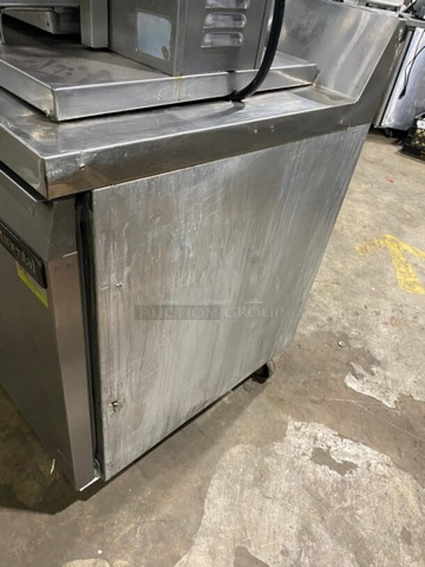 Continental Commercial Worktop/ Lowboy Cooler! With Backsplash! With 3 Door Refrigerated Storage Space Underneath! With Poly Coated Racks! All Stainless Steel! Model: SW72BS SN: 14655428 115V 60HZ 1 Phase - Image 3 of 8