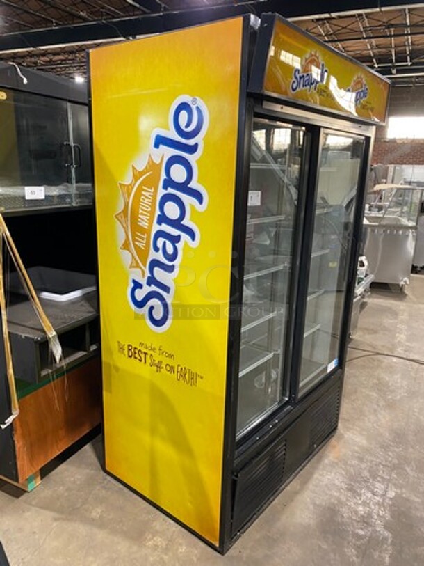 Habco Commercial Refrigerated 2 Door Reach In Cooler Merchandiser! With View Through Doors! Poly Coated Racks! Model: ESM42 SN: 42055571 115V 60HZ 1 Phase! Working When Removed! - Image 3 of 8