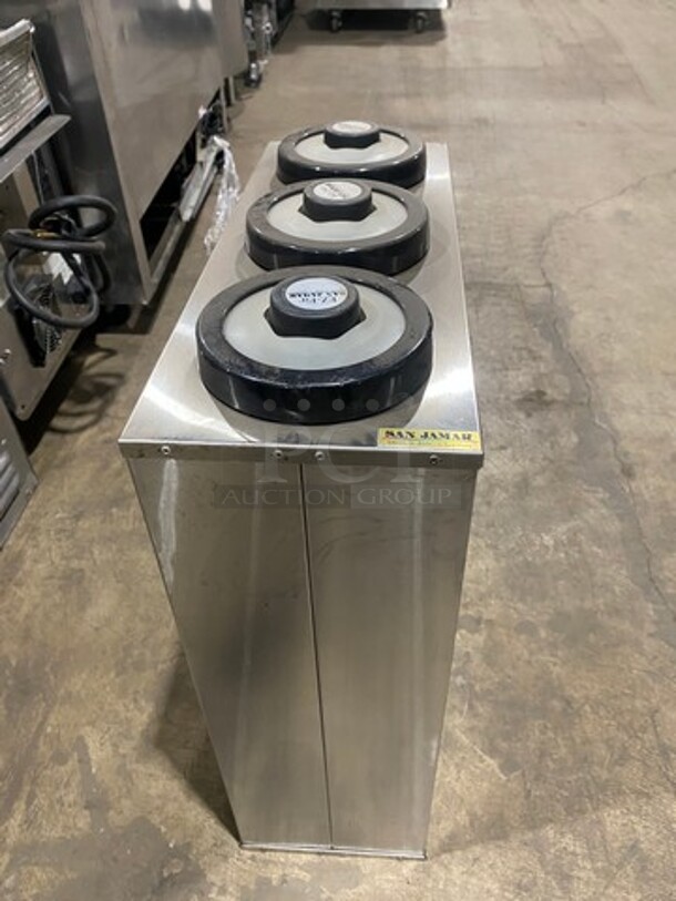 San Jamar Commercial 3 Well EZ FIT Cup Dispenser! All Stainless Steel Body! - Image 4 of 6