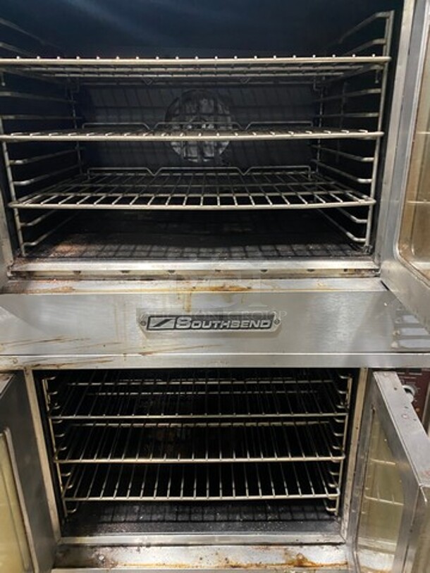 Southbend Commercial Natural Gas Powered Double Deck Convection Oven! With View Through Doors! Metal Oven Racks! All Stainless Steel! On Legs! Silver Star Edition! 2x Your Bid Makes One Unit! - Image 5 of 12