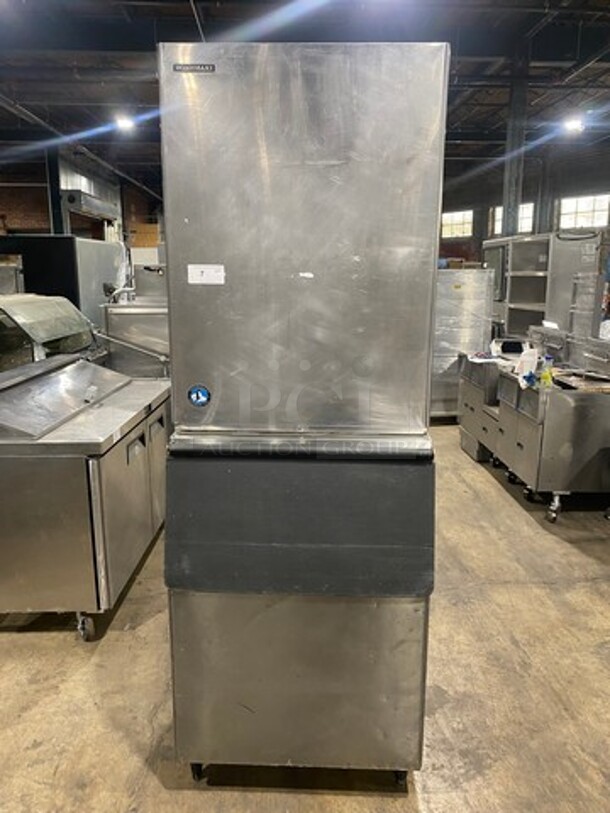 Hoshizaki Commercial Ice Maker Machine! With Commercial Ice Bin! All Stainless Steel! On Legs! Model: KM1340MRH SN: D17271G 208/230V 60HZ 1 Phase - Image 1 of 9