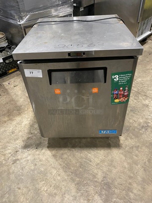 Turbo Air Commercial Single Door Lowboy/ Worktop Freezer! With Poly Coated Racks! All Stainless Steel! On Casters! Model: MUF28 115V 60HZ 1 Phase - Image 1 of 7