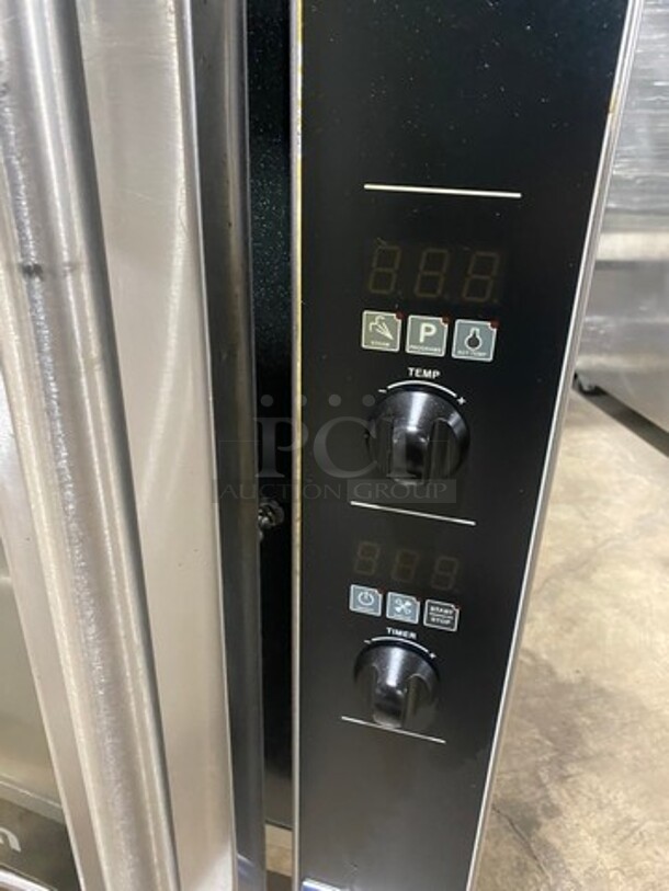 Turbo Fan Commercial Electric Powered Double Deck Convection Oven! With Metal Oven Racks! All Stainless Steel! On Legs! 2x Your Bid Makes One Unit! Model: E32D5 SN: 740087 208V - Image 9 of 11