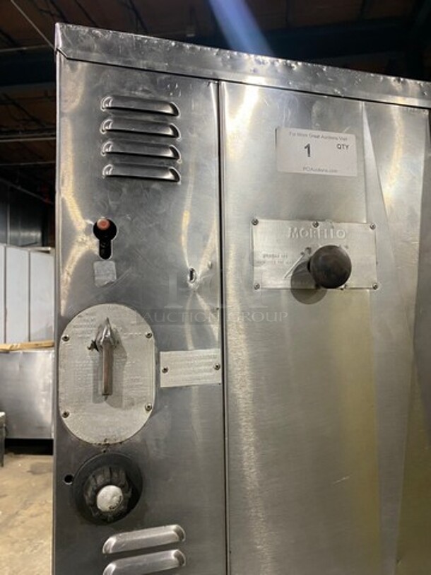 WOW! Morello Commercial Natural Gas Powered Double Deck Pizza/ Baking Oven! All Stainless Steel! On Legs! 2x Your Bid Makes One Unit! WORKING WHEN REMOVED! - Image 10 of 12