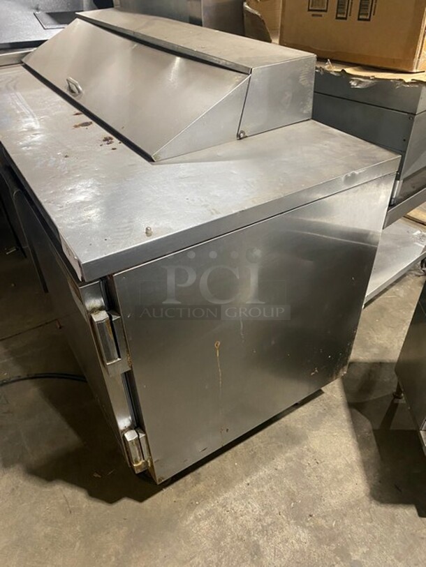 Beverage Air Commercial Refrigerated Sandwich Prep Table! With 2 Door Underneath Storage Space! With Poly Coated Racks! All Stainless Steel! On Casters! Model: SPE6012 115V 60HZ 1 Ph - Image 2 of 9