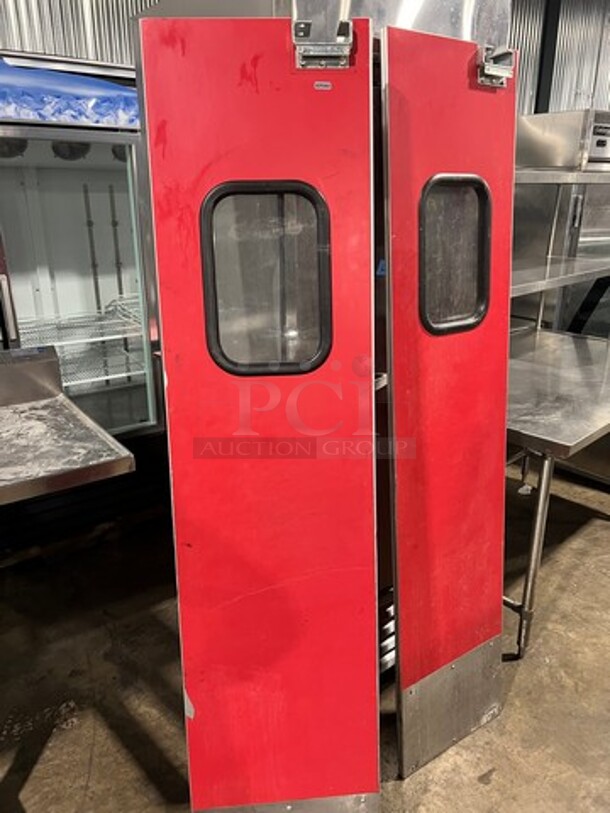 ALL ONE MONEY! 2 Commercial Swinging Kitchen/ Traffic Door! With Small Window! 18" Each Door, 36" Total! - Image 4 of 4