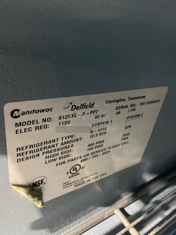 Delfield Commercial Single Door Reach In Freezer! With Poly Coated Racks! Solid Stainless Steel! On Casters! Model: 6125XLSPP2 SN: 1501152000013 115V 60HZ 1 Phase - Image 6 of 8