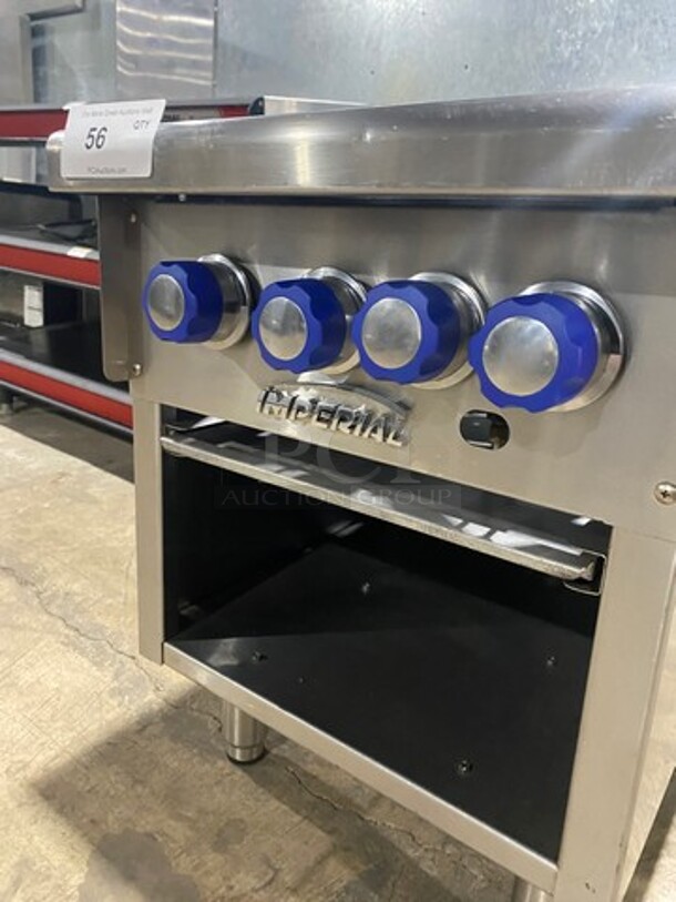 Imperial Commercial Countertop Natural Gas Powered 2 Burner Range! All Stainless Steel! On Small Legs! WORKING WHEN REMOVED! Model: ISPA182 SN: 07371118 - Image 7 of 9