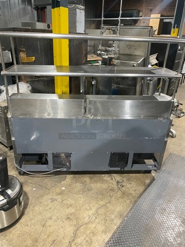 Turbo Air Commercial Refrigerated Sandwich Prep Table! With Double Overhead Shelf! With 3 Door Storage Space Underneath! All Stainless Steel! On Casters! Model: TST72SD 115V - Image 3 of 10