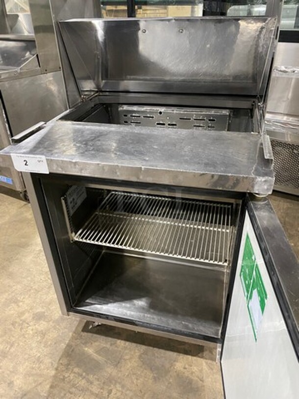 Turbo Air Refrigerated Salad Bar Island! With Double Over Head Shelf Storage! Single Door Storage Space Underneath! All Stainless Steel! On Casters! Model: MST28 115V - Image 5 of 10