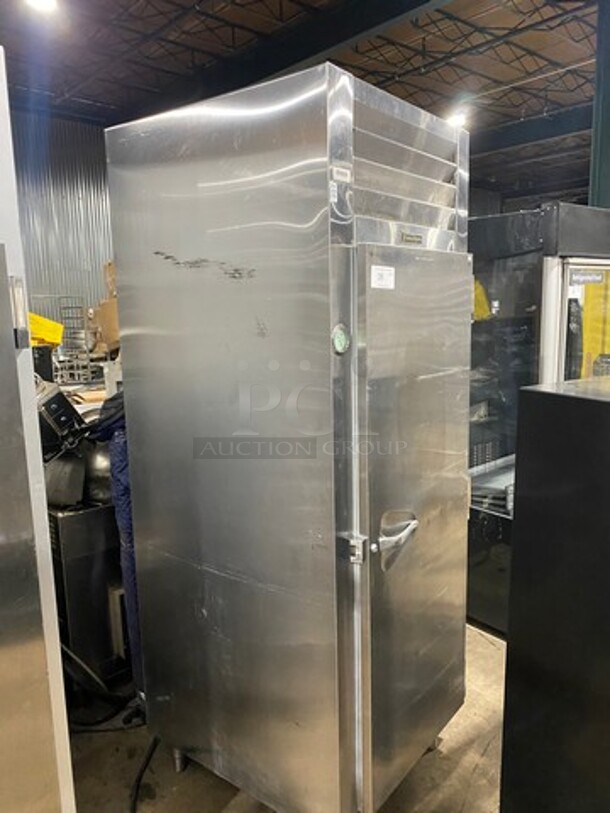 Traulsen Commercial Single Door Reach In Cooler! With Built In Pan Rack! All Stainless Steel! On Legs! - Image 4 of 10