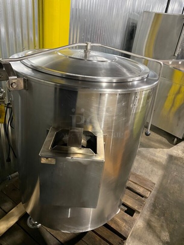 NICE! Market Forge Commercial Natural Gas Powered Floor Style Self-Contained Jacketed Soup Kettle! All Stainless Steel! On Legs! WORKING WHEN REMOVED! Model: F40GL5 SN: 889807JJ2249 - Image 3 of 12
