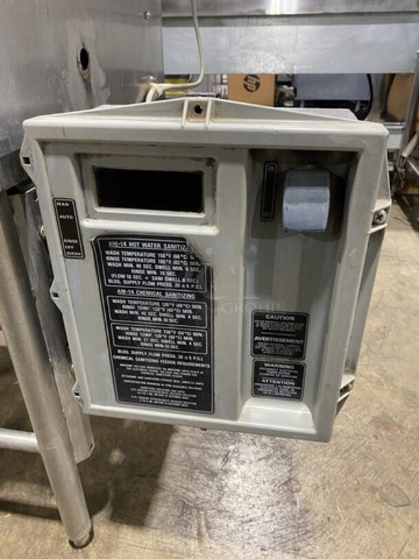 Hobart Heavy Duty Commercial Upright Pass Through Dishwasher! With Entering & Receiving Wash Table! With Garbage Disposal!  All Stainless Steel! On Legs! - Image 7 of 9