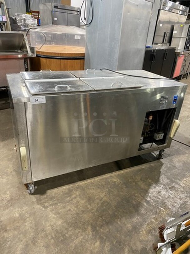 Precision Commercial 4 Door Reach Down Freezer! All Stainless Steel! On Casters! Model: SIMC22 SN: 656840890 120V 60HZ 1 Phase