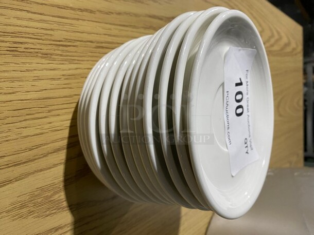 ALL ONE MONEY! CAC White Round Serving Plates!   - Image 3 of 8