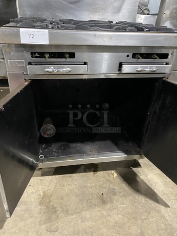 Garland Natural Gas Powered Heavy Duty Wide Series 4 Burner Cooktop! With 2 Door Storage Underneath!  - Image 7 of 9