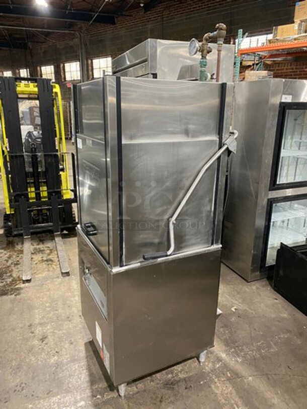 Champion Commercial Pass-Through Dishwasher Machine! All Stainless Steel! On Legs! With Right Side Dishwasher Table! With Back And One Side Splash! Model: DHBT SN: D11038937 208/240V 60HZ 3 Phase - Image 3 of 10