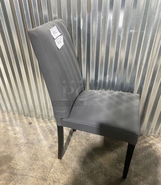 NEW! Grey Vinyl Dining Chair! 2x Your bid! - Image 2 of 6