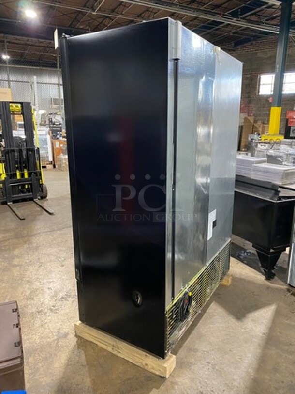 NICE! NEW! SCRATCH-N-DENT! LATE MODEL! 2022 Kool It Commercial Refrigerated 2 Door Reach In Cooler Merchandiser! With View Through Doors! With Poly Coated Racks! With Casters! Model: LX46FB SN: H89220100279 115V 60HZ 1 Phase! Left Side Outter Glass Is Shattered!  - Image 2 of 11
