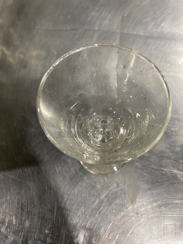 ALL ONE MONEY! Clear Glass Stemmed Drinking Glasses! Includes Poly Cup Crate! - Image 4 of 5