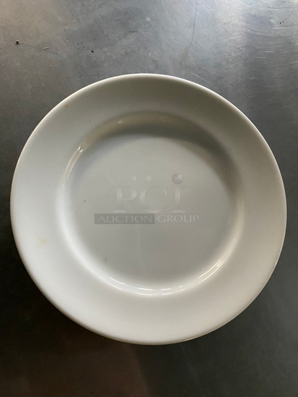 Oneida 6" White Ceramic Plates! 6x Your Bid! Includes Poly Crates! - Image 4 of 7