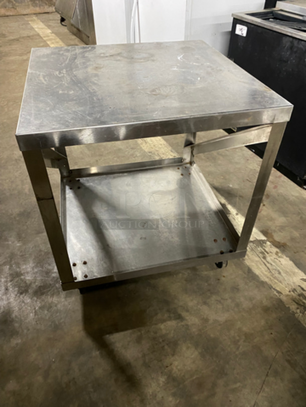 Solid Stainless Steel Work Top/ Prep Table! With Storage Space Underneath! On Casters! - Image 3 of 5
