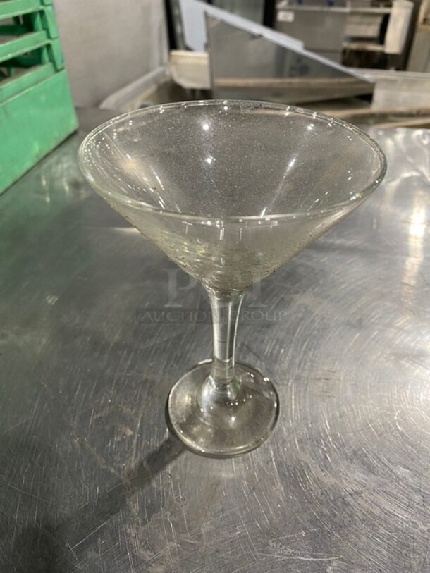 ALL ONE MONEY! Clear Glass Stemmed Martini Glasses! Includes Poly Cup Crate! - Image 3 of 5