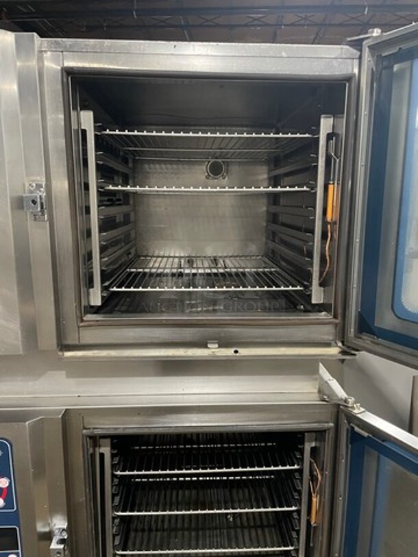 (x2) Alto Shaam Commercial Double Deck Electric Powered CombiTherm Combi Oven! With View Through Doors! All Stainless Steel! Model 7.14I/ML/SK Serial 488104000! 208/240V 3Phase! On Legs! 2 X Your Bid! Makes One Unit! - Image 5 of 12