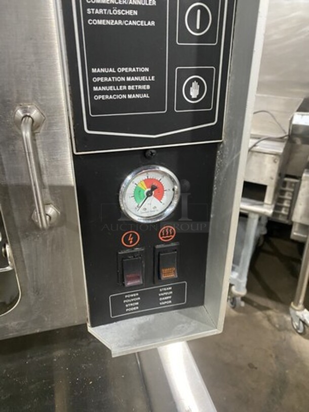 Sweet! Cleveland Natural Gas Powered Dual Cabinet Convection Steamer! All Stainless Steel! Model 6CG11300 Serial I107077-89F-01! ON Legs!  - Image 7 of 9