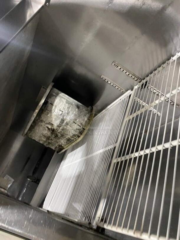 Leader Commercial Refrigerated Sandwich Prep Table! With Back Splash! With 3 Door Storage Space Underneath! Poly Coated Racks! All Stainless Steel! On Casters! Model: LM72S/C SN: PR010562 115V 60HZ 1 Phase - Image 6 of 10