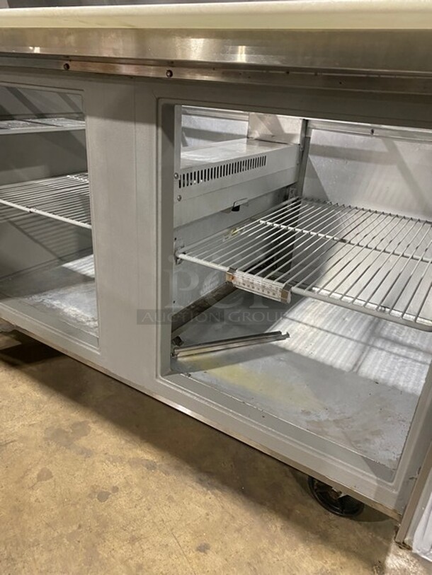 Randell Commercial Refrigerated Mega Top Sandwich Prep Table! With 2 Door Underneath Storage! All Stainless Steel! On Casters! MODEL 904K7 SN: W12636301 115V 1PH - Image 6 of 9