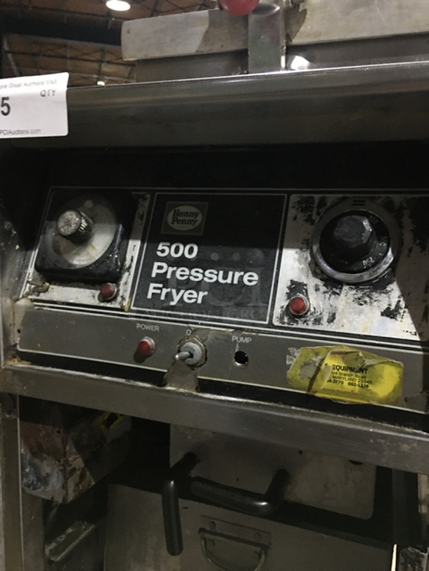 Henny Penny Pressure Fryer 500! Electric! With Metal Fryer Basket! All Stainless Steel! On Casters! Model: 500 SN: EB051HH 208V 60HZ 3 Phase - Image 8 of 9