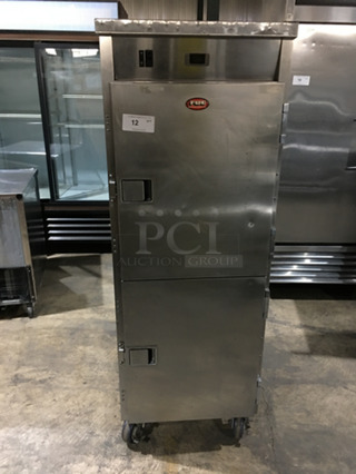 FABULOUS! 2015 FWE Split Door Insulated Warming Cabinet! Holds Full Size Trays! All Stainless Steel! On Casters!  Model: TST-16-CHP SN: 154344901 120V 1 Phase