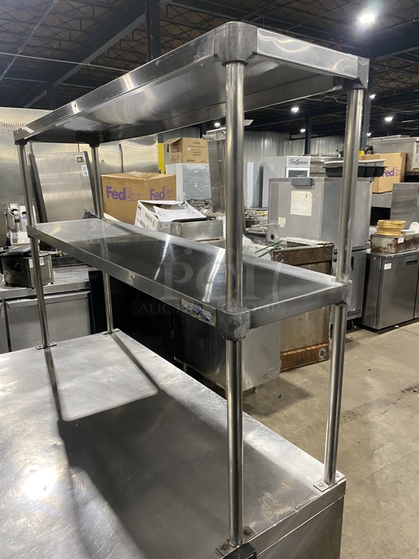 LEADER Stainless Steel 2 Door Reach In Refrigerator/Storage Space W/ 2 Stainless Steel Top Shelves! On Casters! Model ESLB48S/C Serial NP01C10660 115V/60Hz/1 Phase - Image 7 of 8