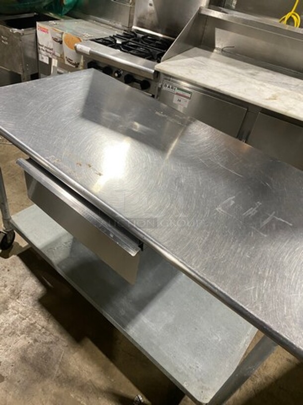 Eagle Solid Stainless Steel Work Top/ Prep Table! With Single Drawer! With Storage Space Underneath! On Casters! Model: T3060B SN: 0608230714 - Image 10 of 10