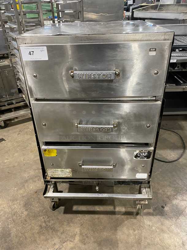Winston Commercial Electric Powered 3 Drawer Food Warmer! All Solid Stainless Steel! On Casters! 120V 60HZ 1 Phase