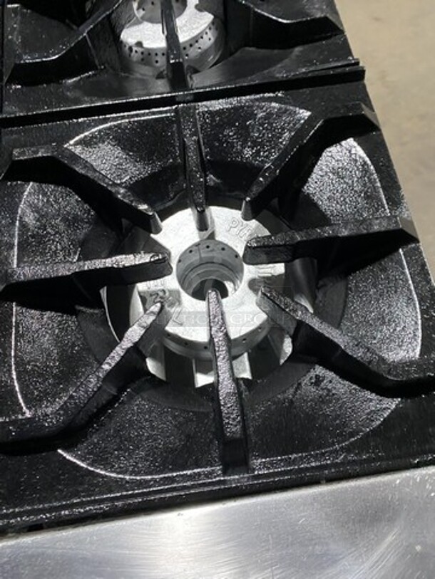 Nice! Imperial Natural Gas Powered 10 Burner Stove! With Double Full Size Convection Ovens Underneath! On Commercial Casters! - Image 6 of 10