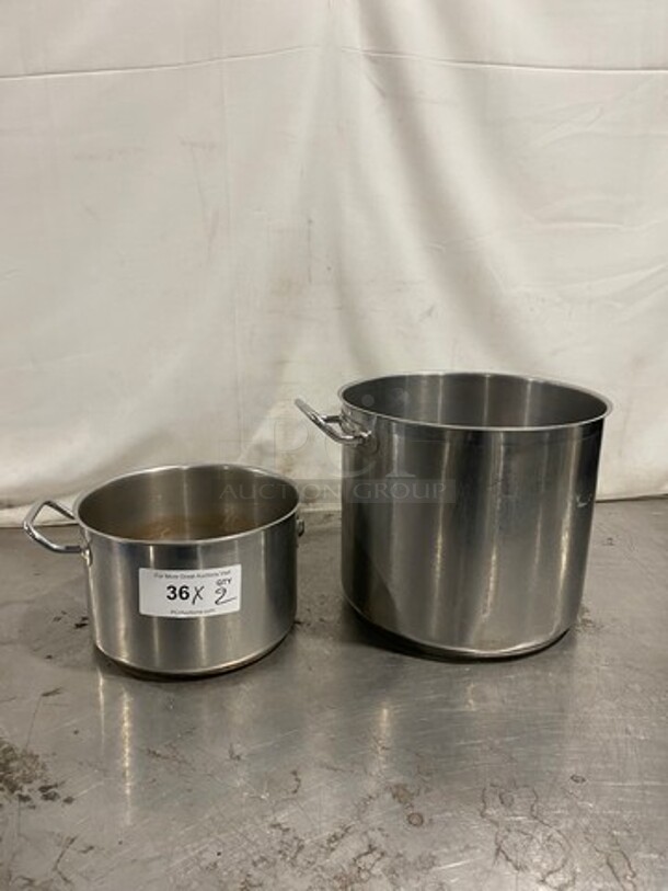 Metal Stock Pots! With Single Side Handle! 2x Your Bid! - Image 1 of 7