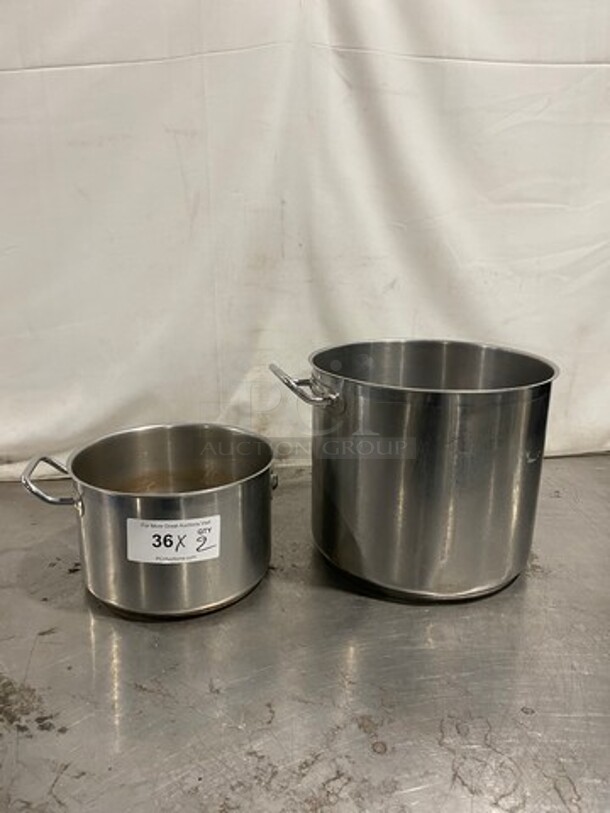 Metal Stock Pots! With Single Side Handle! 2x Your Bid!