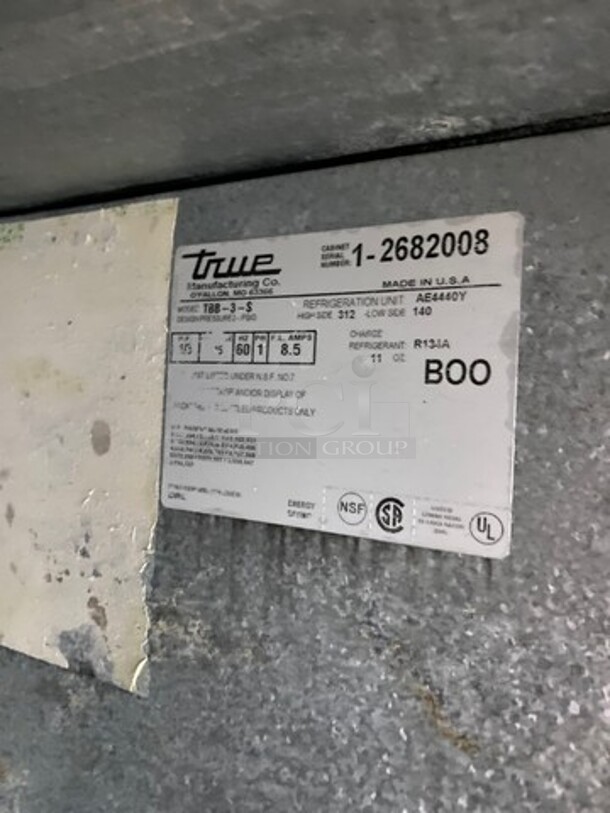 True Commercial 2 Door Bar Back Cooler! With Solid Doors! All Stainless Steel! Model: TBB3S SN: 12682008 115V 60HZ 1 Phase - Image 7 of 8