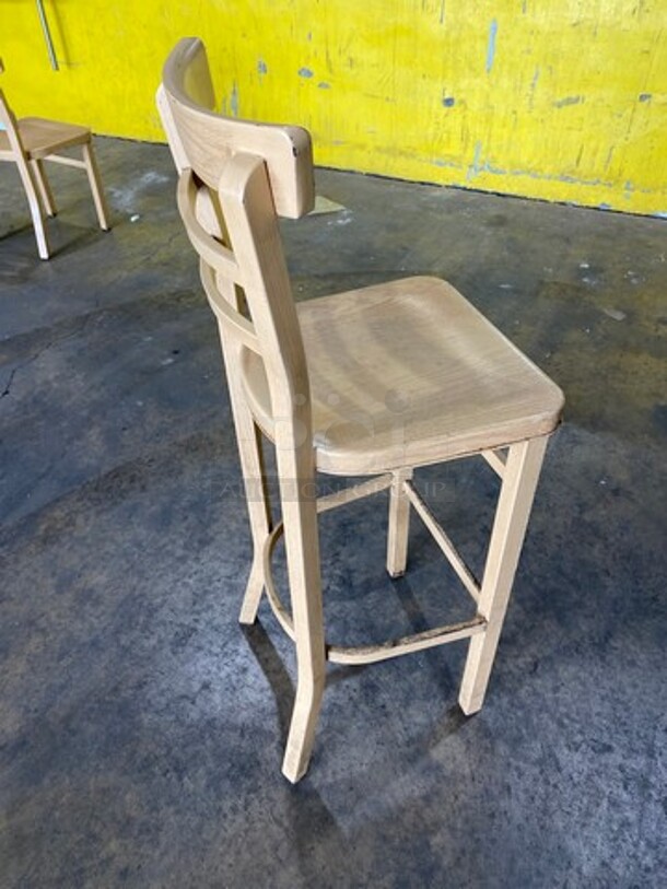 Brigadoon Heavy Duty Metal With Wooden Pattern Finish Bar Height Chairs! 3x Your Bid! - Image 3 of 8