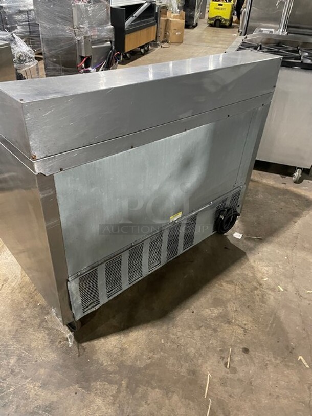 Beverage Air Commercial Refrigerated Sandwich Prep Table! With 2 Door Storage Space Underneath! All Stainless Steel! On Casters! Model: SP4812! 115V 1Phase! - Image 4 of 9