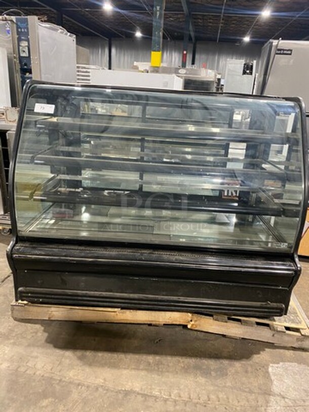 Columbus Commercial Dry Display Case Merchandiser! With Curved Front Glass! With Rear Access Doors!