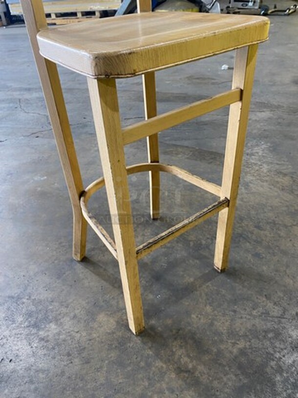 Brigadoon Heavy Duty Metal With Wooden Pattern Finish Bar Height Chairs! 3x Your Bid! - Image 7 of 8