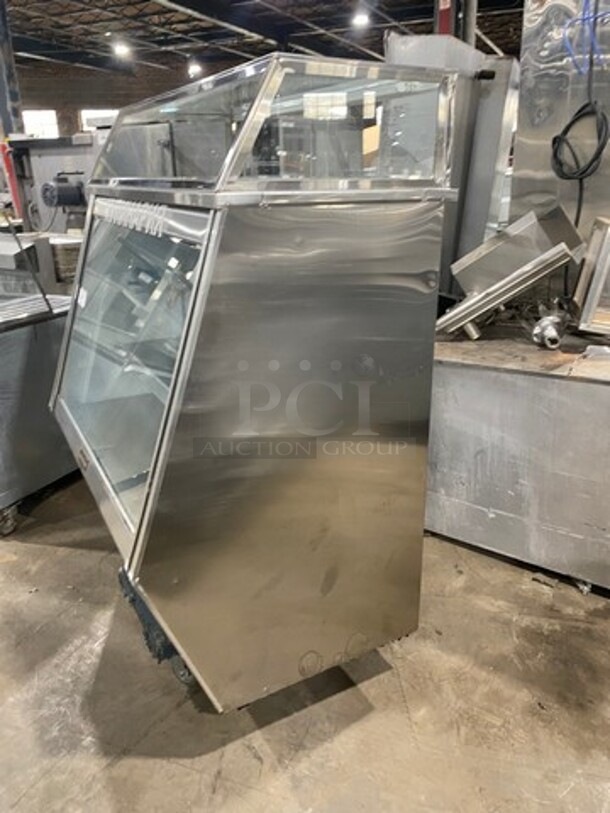 2011 Cool Tech Commercial Refrigerated Deli Display Case Merchandiser! With Slanted Front Glass! With Sliding Rear Access Glass Doors! All Stainless Steel! Model: CMPH48SD SN: 113342 120V - Image 2 of 11