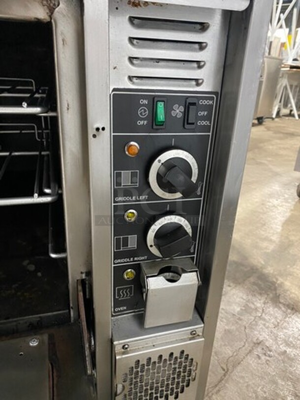 NICE! Garland Commercial Natural Gas Powered Hot Plate With Right Side Flat Griddle! Griddle Has Side Splashes! With Back Splash! With Oven Underneath! All Stainless Steel! - Image 9 of 11