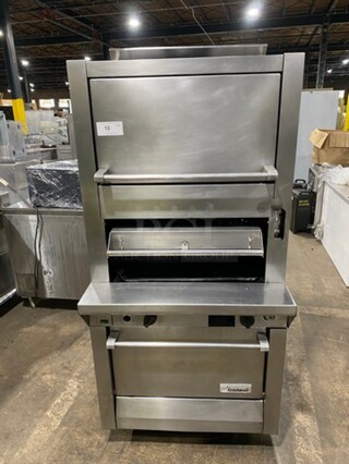 Garland Commercial Natural Gas Powered Upright Double Oven Char Broiler Grill! All Stainless Steel!