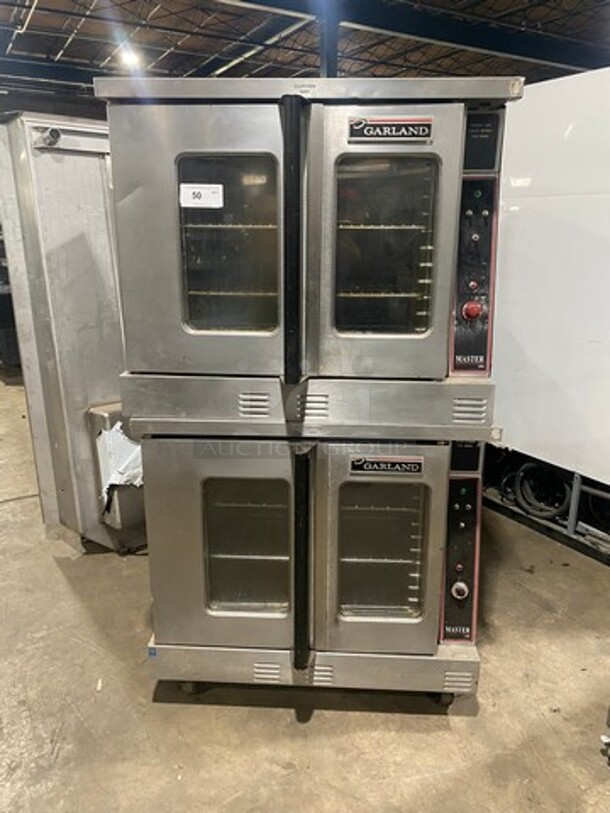 Garland Commercial Gas Powered Double Deck Convection Oven! With View Through Doors! Metal Oven Racks! All Stainless Steel! On Casters! 2x Your Bid Makes One Unit! - Image 1 of 9